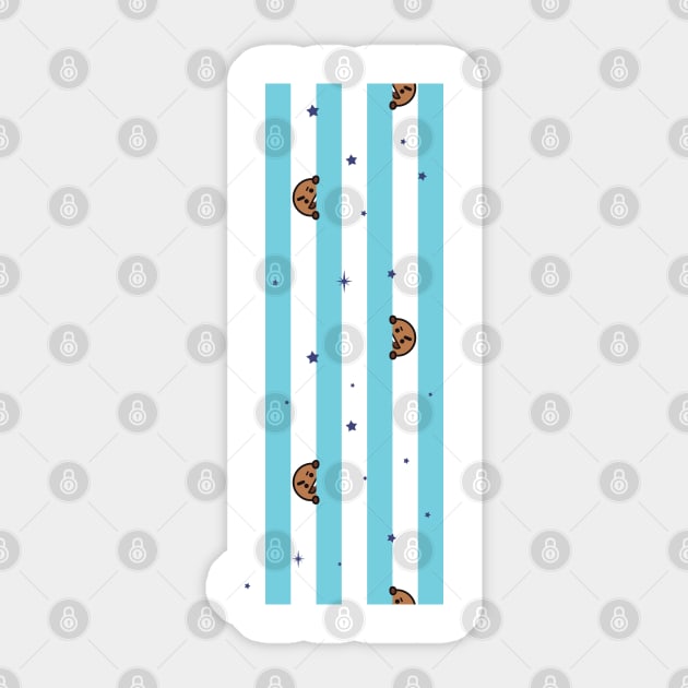BT21 Shooky Striped Pajamas Pattern Bt21 Bts Sticker TeePublic